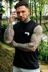 KARLTON SLEEVELESS TEE - BLACK