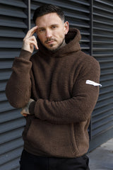 ZAAN SHERPA HOODIE - CHOCOLATE