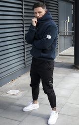 TRAX SHERPA HOODIE - NAVY