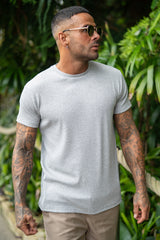 HOWARD RIBBED TEE - GREY