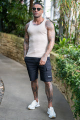 EAGAN RIBBED VEST - TAN