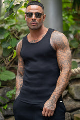 EAGAN RIBBED VEST - BLACK