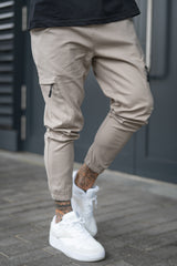 DILLON CARGO TROUSERS - GREIGE