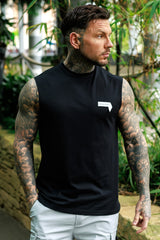 KARLTON SLEEVELESS TEE - BLACK