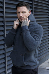 TARIN SHERPA HOODIE - CHARCOAL