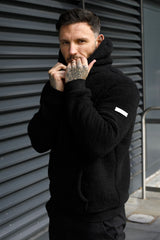 WYN SHERPA HOODIE - BLACK