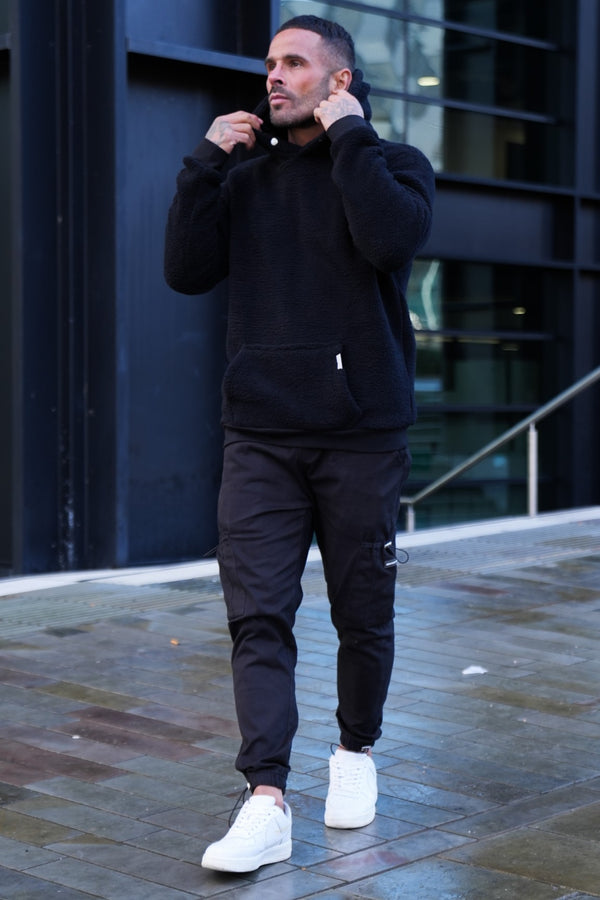 NERO SHERPA HOODIE - BLACK