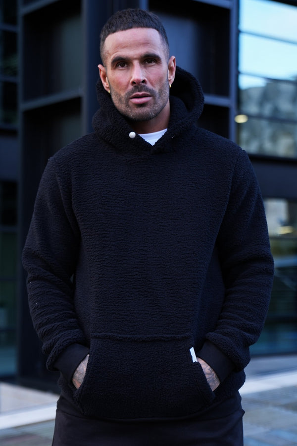 NERO SHERPA HOODIE - BLACK