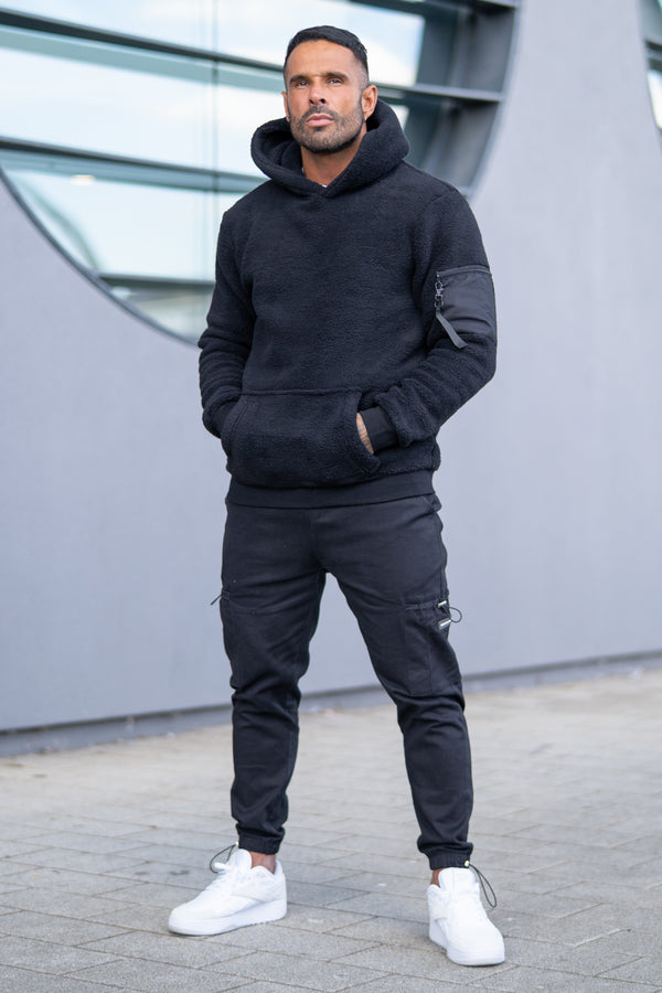 ALFORD SHERPA HOODIE - BLACK