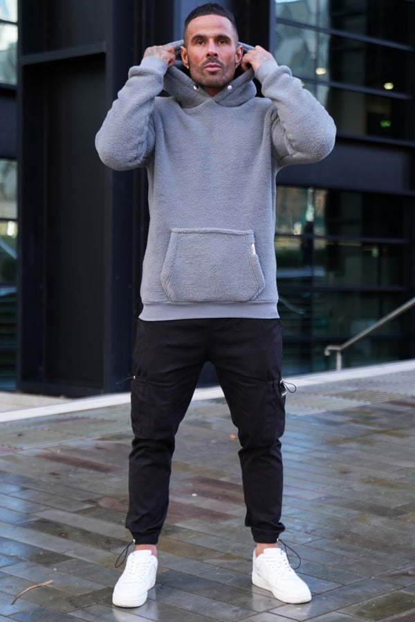 NERO SHERPA HOODIE - STEEL