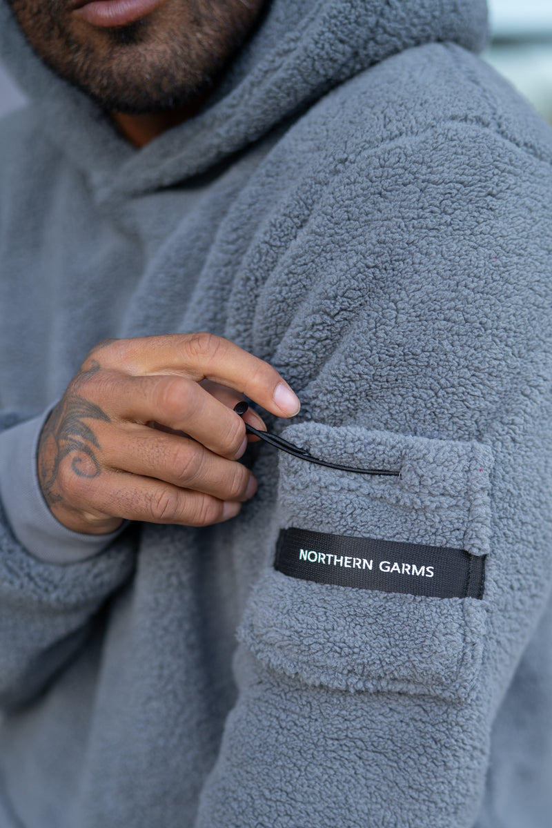 MEDFORD SHERPA HOODIE - STEEL