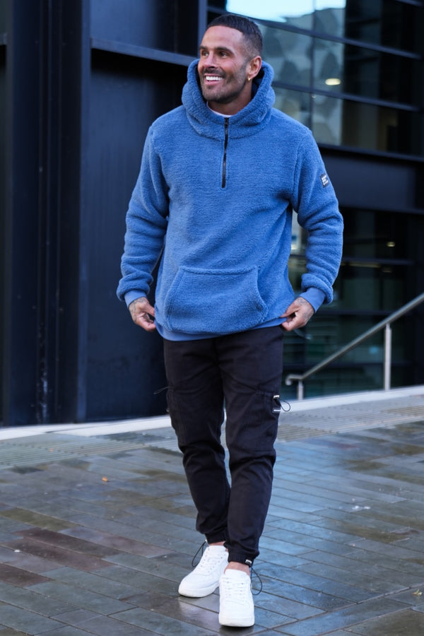 HOPTON SHERPA HOODIE - SPACE