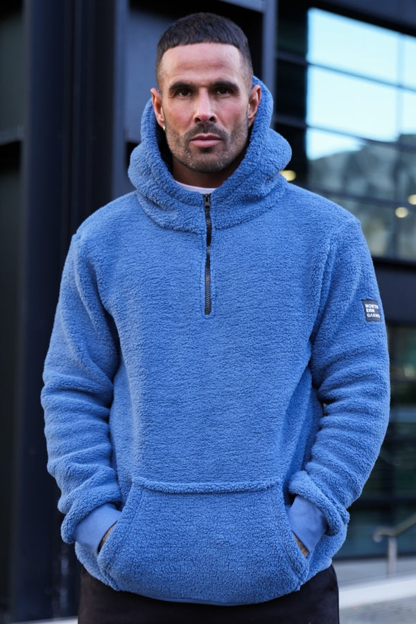 HOPTON SHERPA HOODIE - SPACE
