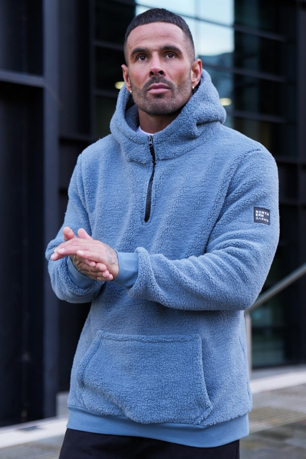 HOPTON SHERPA HOODIE - SMOKE