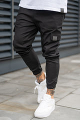 RIDGE CARGO TROUSERS - BLACK