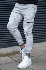 CHEVIOT CARGO TROUSERS - ICE