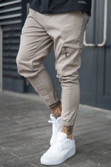 DILLON CARGO TROUSERS - GREIGE