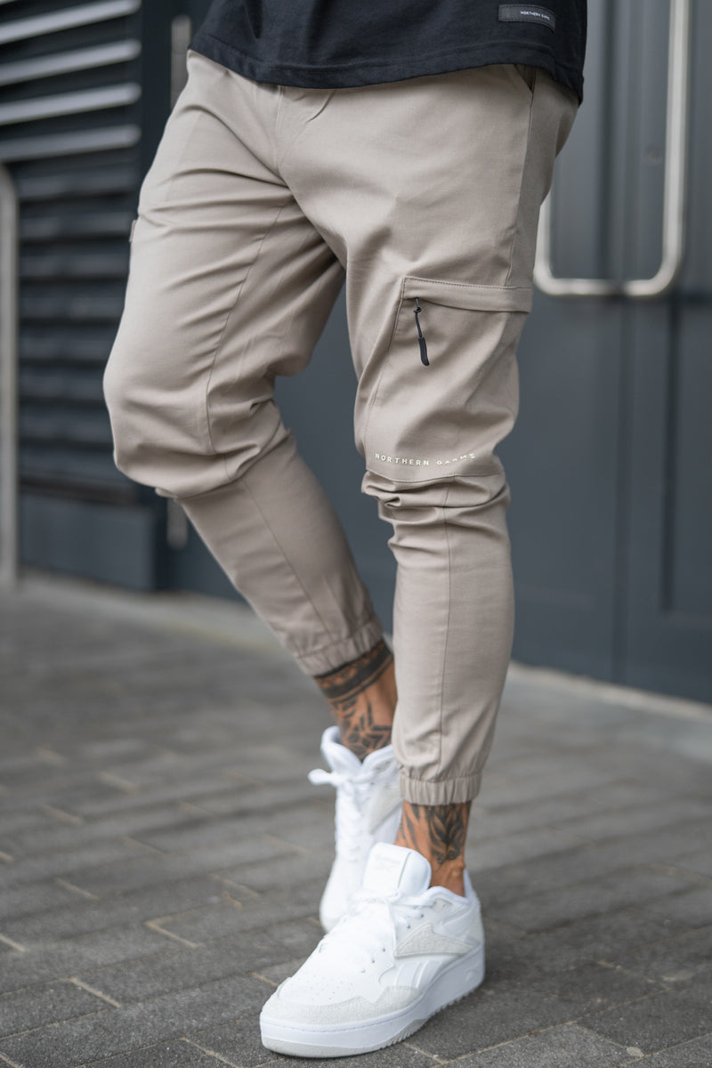 DILLON CARGO TROUSERS - GREIGE