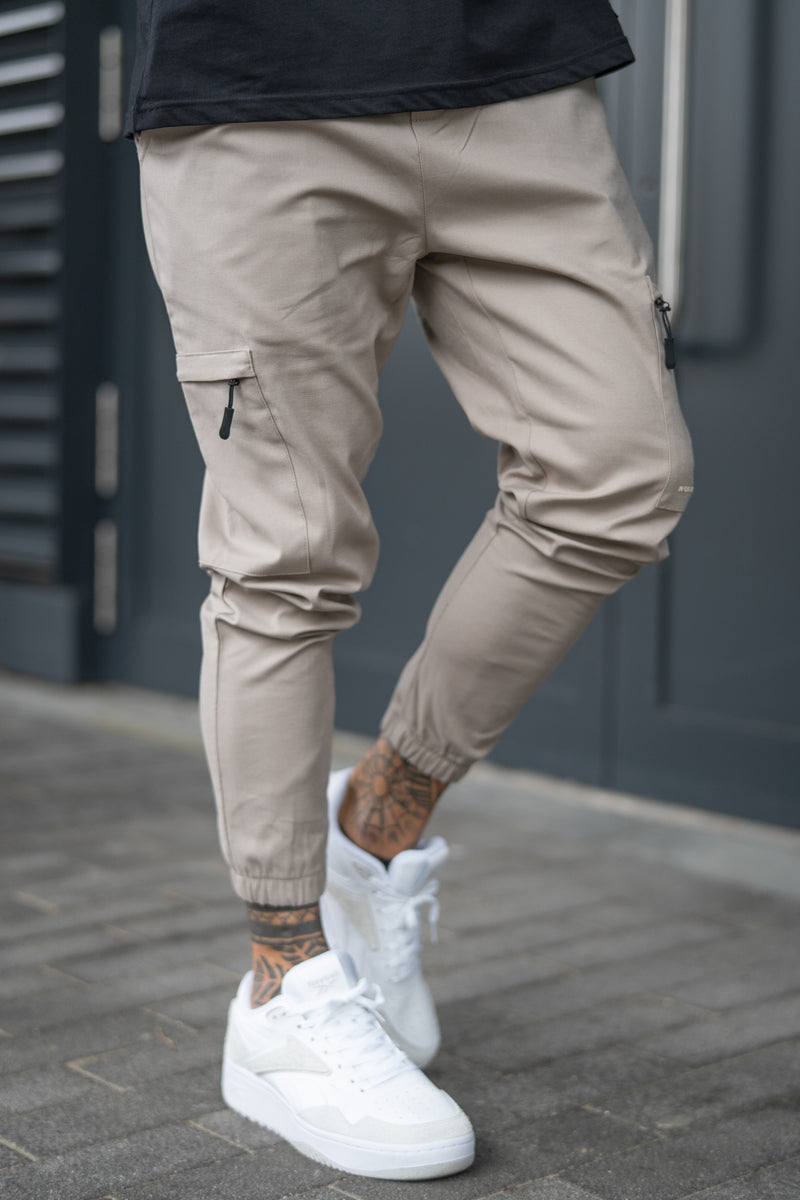 DILLON CARGO TROUSERS - GREIGE