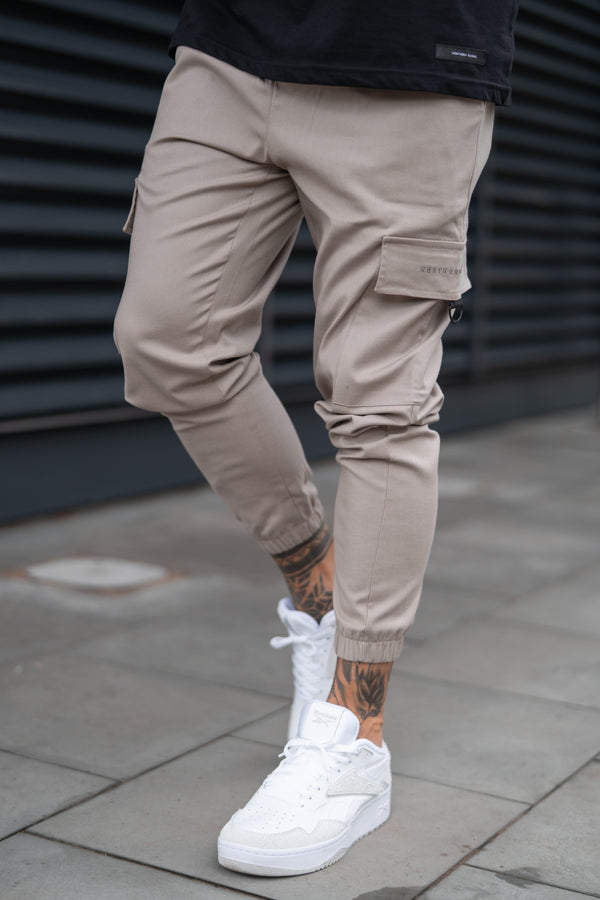PRESCOTT CARGO TROUSERS - GREIGE