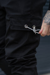 DAVENPORT CARGO TROUSERS - BLACK