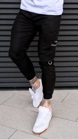LINTON CARGO TROUSERS - BLACK